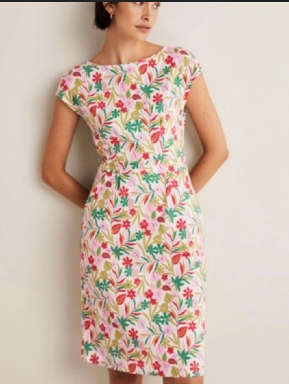 Boden Florrie Jersey Dress Floral Print Size 14R
